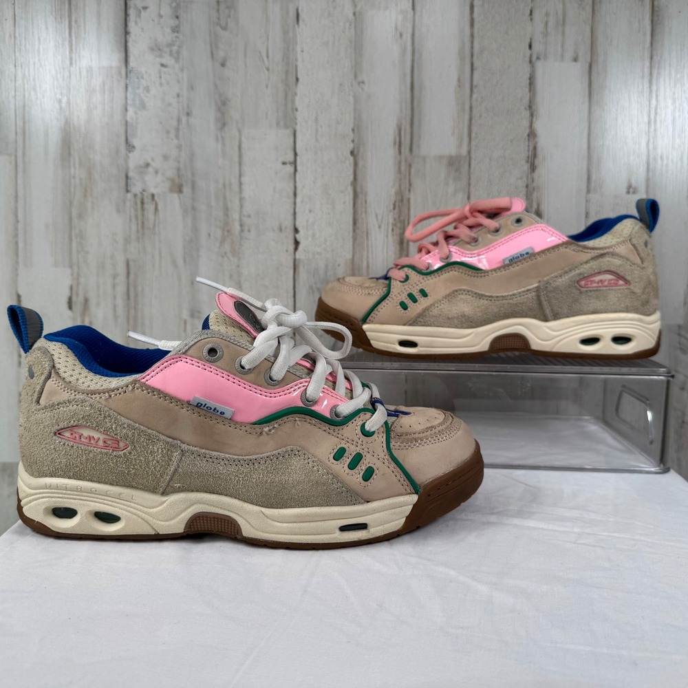 Globe CT-IV Skate Shoes Womens 8.5 Tan Pink Blue Chunky Y2K Osiris D3 Streetwear